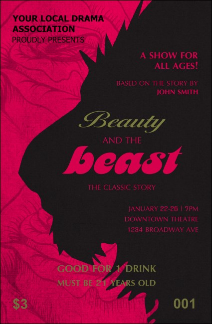 Beauty & The Beast Drink Ticket