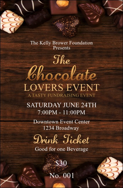 Chocolate Drink Ticket Product Front
