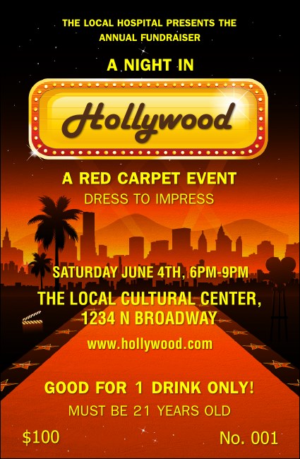 Hollywood Skyline Drink Ticket Product Front