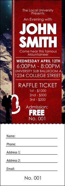 Mountaineering Raffle Ticket Product Front