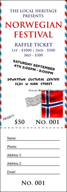 Postcard Raffle Ticket Product Front