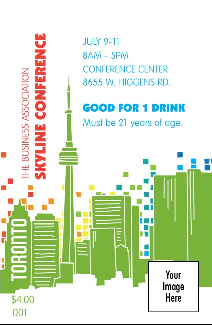 Toronto Drink Ticket (White) Product Front
