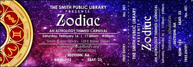 Astrology Reserved Event Ticket Product Front