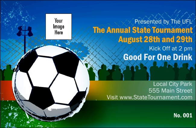 Soccer Drink Ticket Product Front