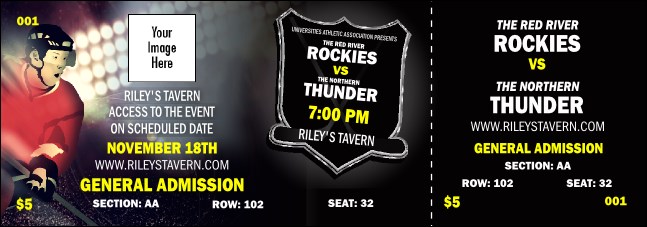 Hockey Badge Red Reserved Event Ticket Product Front