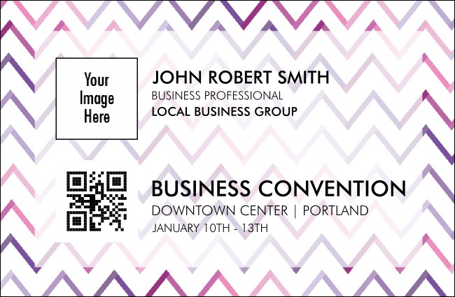 Geometric Gradient Waves VIP Event Badge Small Product Front