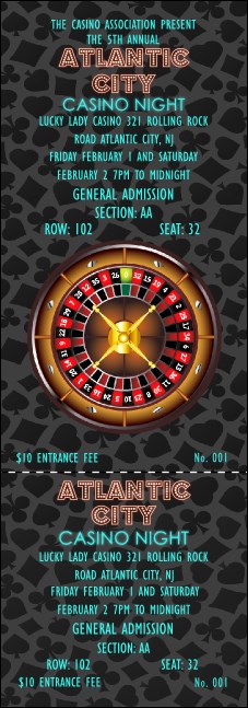Casino Reserved Event Ticket Product Front