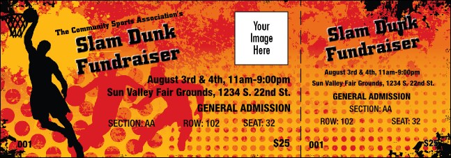 Basketball Dunk Reserved Event Ticket