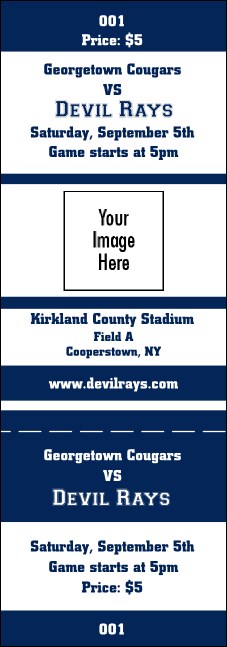 Sports Navy Event Ticket Product Front