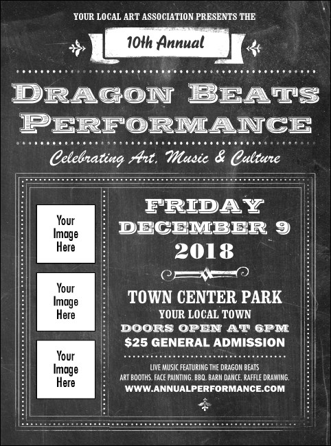 Retro Chalkboard Logo Flyer Product Front