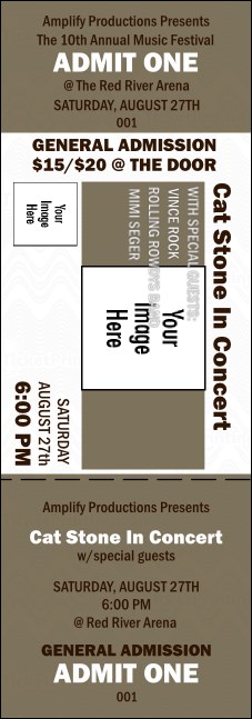 All Purpose Big Logo Brown Event Ticket 0007