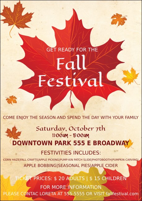 Fall Leaves Postcard Mailer Product Front