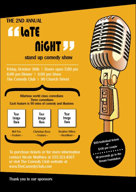 Comedy Retro Microphone Postcard Mailer