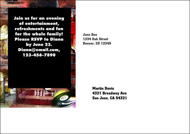 Hip Hop Graffiti  Postcard Mailer Product Back