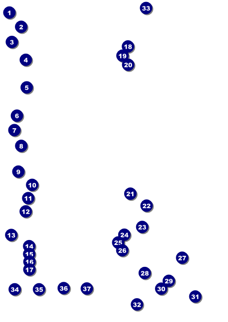 Run for a Cause Blue & Green Postcard Front Field Markers