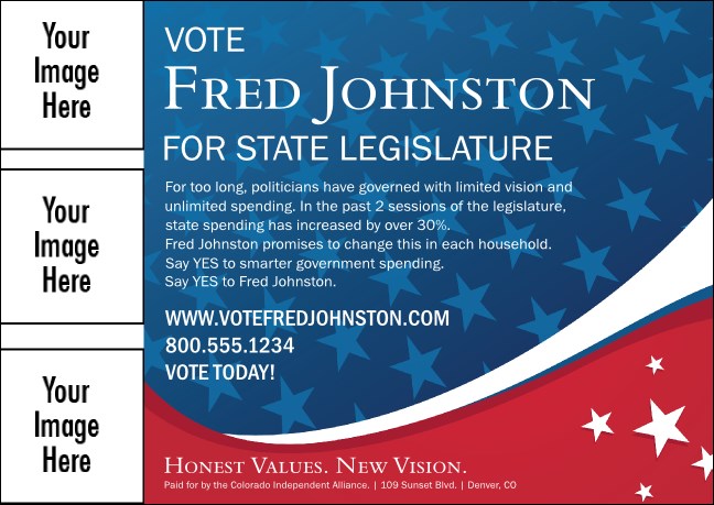 Patriotic Vote  Postcard Mailer Product Front