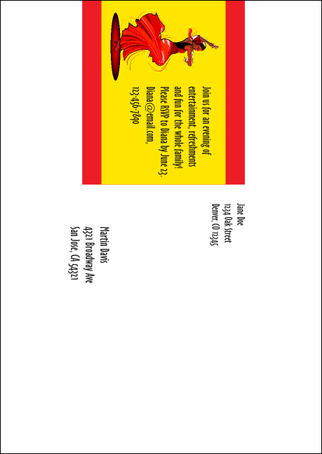 Spanish Festival Postcard Mailer Product Back