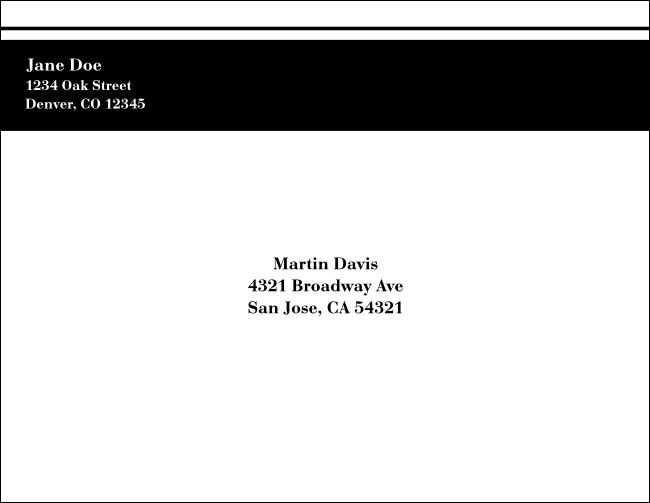 Black Stripe A2 Envelope Product Front