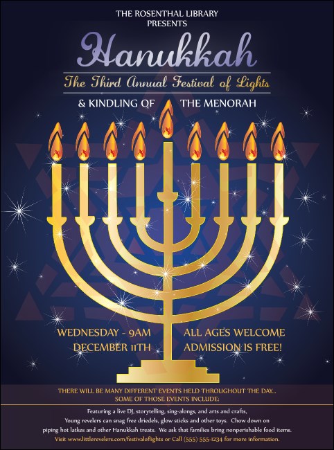 Hanukkah Menorah Flyer Product Front