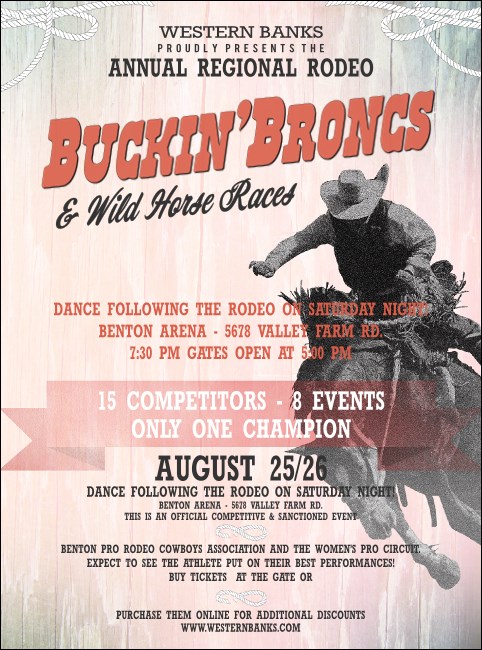 Bucking Bronco Rodeo Flyer Product Front