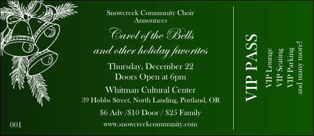 Christmas Bells VIP Pass Product Front