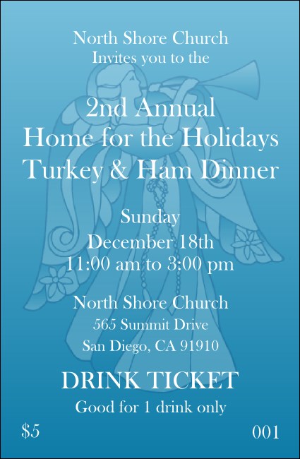 Christmas Angel  Drink Ticket Product Front