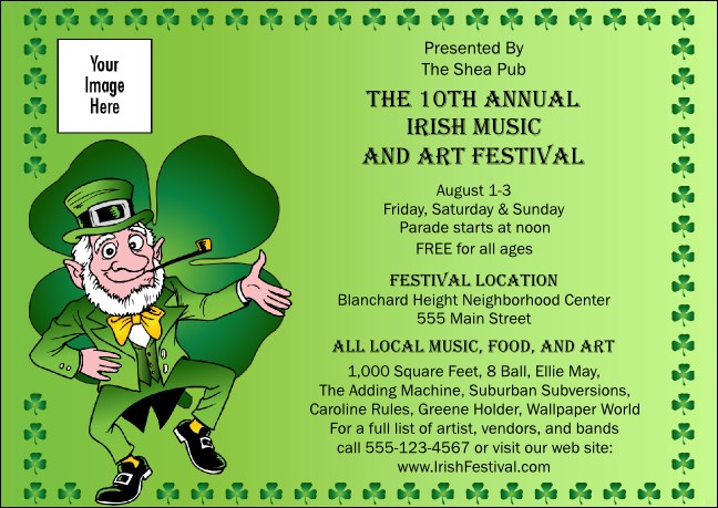 St Patrick's Day Colored Postcard Product Front