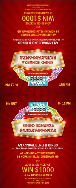 Bingo Bonanza Extravaganza Table Tent