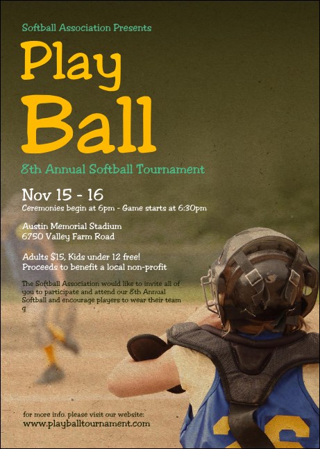 Youth Softball Club Flyer Product Front