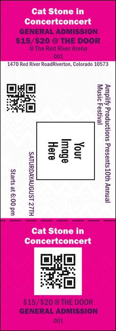 Big Logo Magenta QR Event Ticket Product Front
