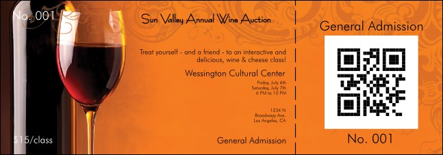 Wine QR Event Ticket Product Front