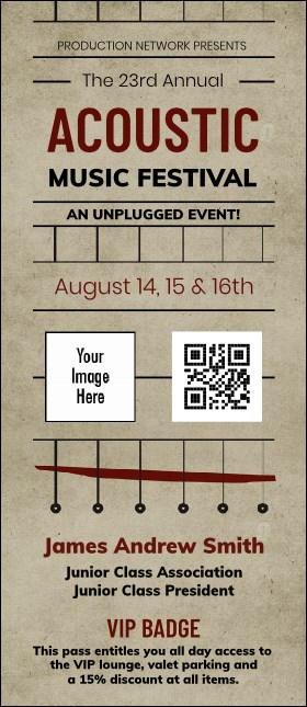 Acoustic Strings VIP Event Badge Large