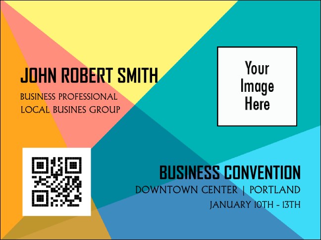 All Purpose Colorful Abstract Economy Event Badge Product Front