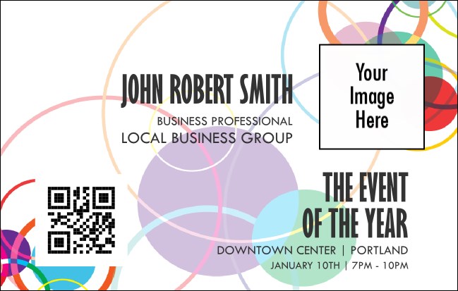 All Purpose Colorful Circles VIP Event Badge Medium Product Front