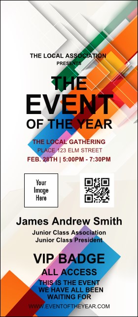 All Purpose Angle VIP Event Badge Large Product Front