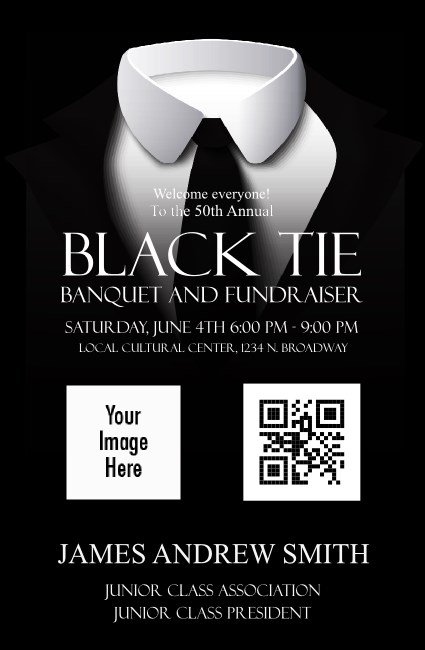 Black Tie VIP Event Badge Small Product Front