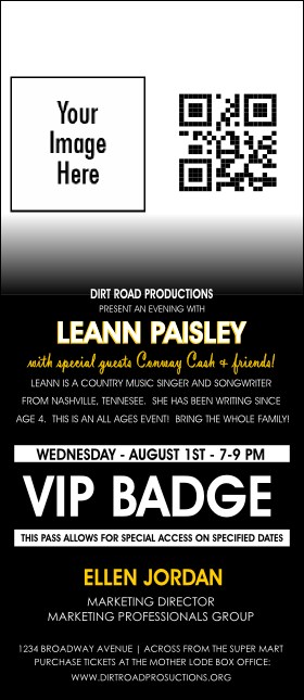 Your Photo Concert VIP Event Badge Large (Yellow) VIP Event Badge Large