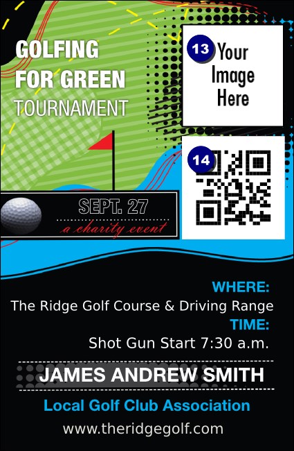 Golf Water Hazard VIP Event Badge Small Product Front