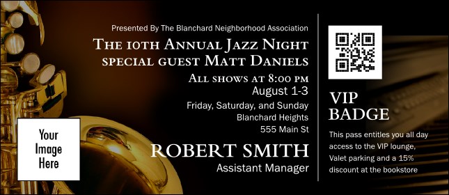 Jazz  VIP Event Badge Large