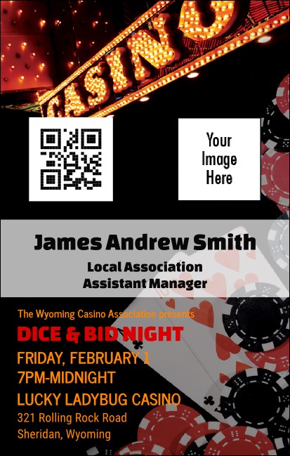 Casino Night VIP Event Badge Medium