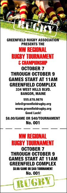 Rugby Event Ticket Product Front