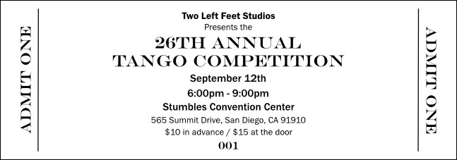 All Purpose General Admission Ticket 001 Product Front