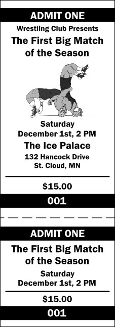 Wrestling General Admission Ticket 001 Product Front
