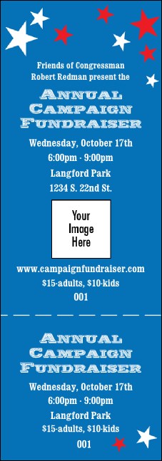 Red, White, and Blue Stars ticket Product Front