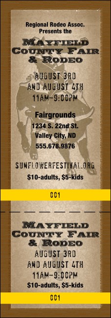 Rodeo Ticket 002 Product Front