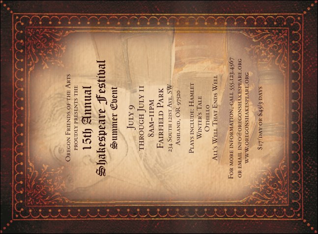 Performing Arts Invitation Product Front