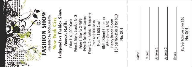 Fashion Show Raffle Ticket Product Front