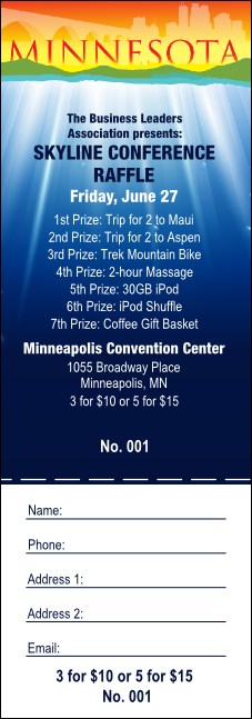 Minnesota Raffle Ticket Product Front