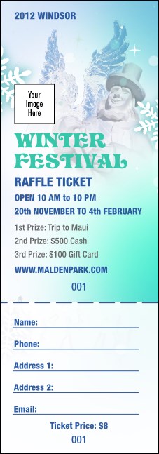 Winter Festival Raffle Ticket Product Front