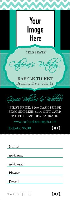 Happy Birthday Chevron Raffle Ticket Product Front